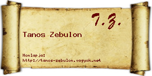 Tanos Zebulon névjegykártya